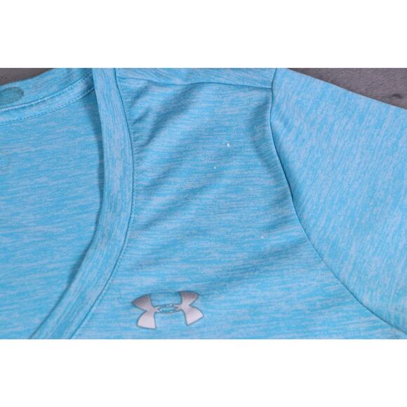 Under Armour Women’s Blue V-Neck Short Sleeve Athletic Shirt Size Small - Picture 7 of 12